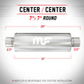 MagnaFlow 7in. Round Straight-Through Performance Exhaust Muffler 14716