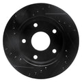 R1 94-99 Dodge Ram 1500 Pickup Front Right Drilled & Slotted Black Brake Rotor