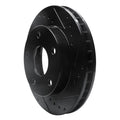 R1 94-99 Dodge Ram 1500 Pickup Front Right Drilled & Slotted Black Brake Rotor