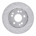 R1 90-92 Mercedes-Benz 300E Front Right Drilled & Slotted Silver Brake Rotor