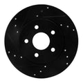 R1 01-08 Ford Mondeo (Mexico) Rear Left Drilled & Slotted Black Brake Rotor