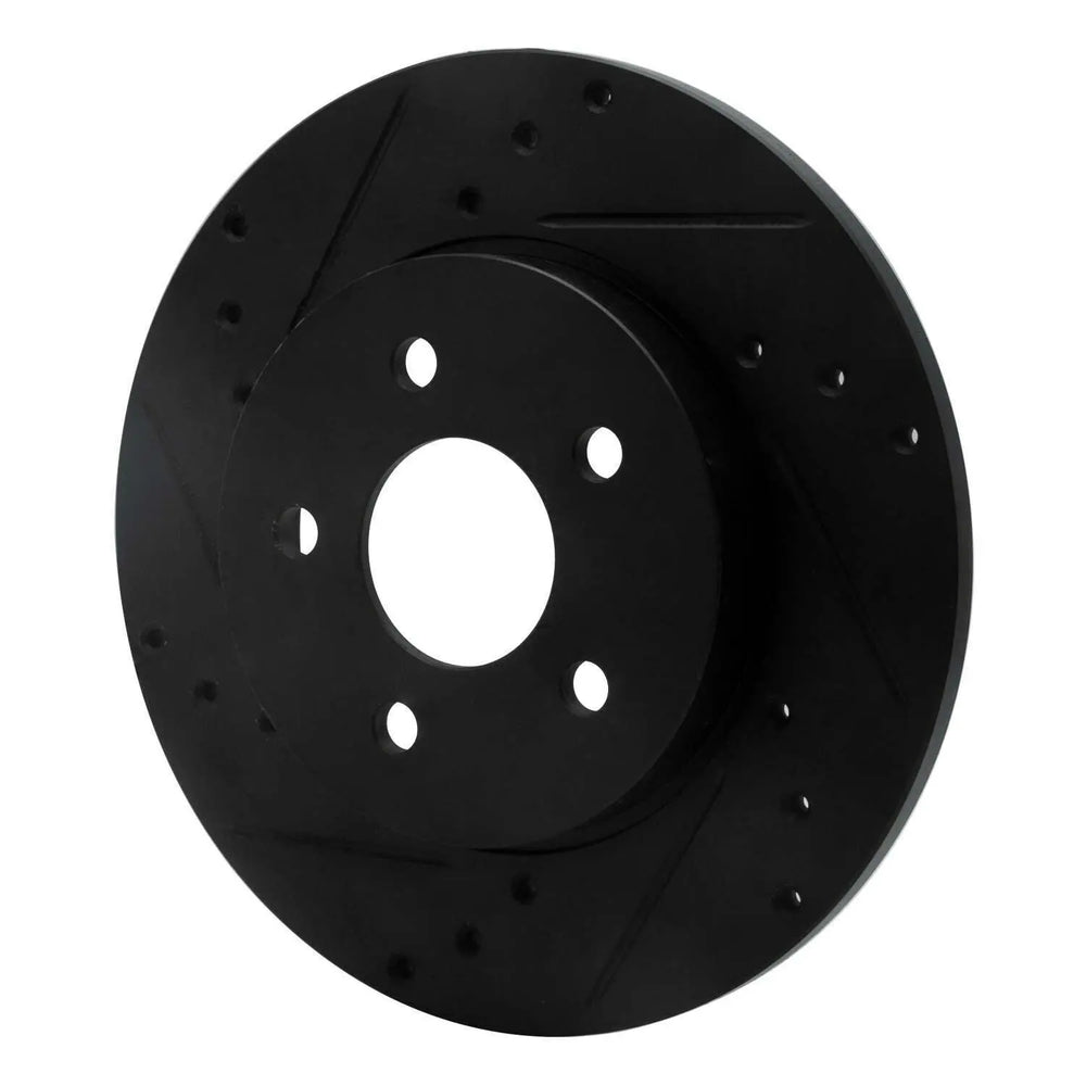 R1 01-08 Ford Mondeo (Mexico) Rear Left Drilled & Slotted Black Brake Rotor