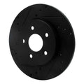R1 01-08 Ford Mondeo (Mexico) Rear Left Drilled & Slotted Black Brake Rotor