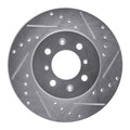 R1 86-86 Saab 9000 Front Right Drilled & Slotted Silver Brake Rotor