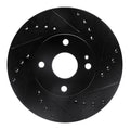 R1 90-03 Ford Escort Front Right Drilled & Slotted Black Brake Rotor