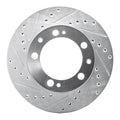 R1 87-89 Porsche 944 Except Turbo Front Left Drilled & Slotted Silver Brake Rotor