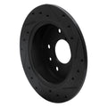 R1 89-91 Mazda RX-7 Rear Left Drilled & Slotted Black Brake Rotor
