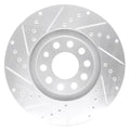 DFC 98-09 Audi S4 Front Left Drilled & Slotted Silver Brake Rotor