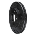 R1 70-93 Ford Taurus (Excl SHO) Front Right Drilled & Slotted Black Brake Rotor