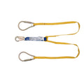 DECOIL TWINLEG LANYARD 1IN WEB SNAPHOOK AND 2IN CARABINERS 6FT GOLD