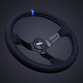 Alcantara Race Wheel Handle material Alcantara Diameter 350mm Depth 75mm Spoke material 4mm thick aluminum Bolt pattern 6-bolt 70mm PCD