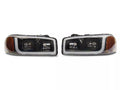 Raxiom 99-06 GMC Sierra 1500 Axial Series Headlights w/ LED Bar- Blk Housing (Clear Lens)
