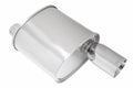 Megan Universal muffler 2.5 Pipe 3.5 Single Stainless Roll Tip (offset piping) 20x8x12 12lbs