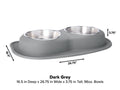 WeatherTech Pet Feeding System Double Low 96oz 3in. Stainless Bowl - Dark Grey
