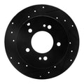 R1 07-12 Kia Rondo (USA) Rear Left Drilled & Slotted Black Brake Rotor