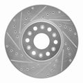 R1 2017-2025 Buick Enclave Front Left Drilled & Slotted Silver Brake Rotor