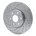 R1 2017-2025 Buick Enclave Front Left Drilled & Slotted Silver Brake Rotor
