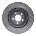 R1 Concepts Brake Rotor Drilled and Slotted Silver Fits Chrysler 300