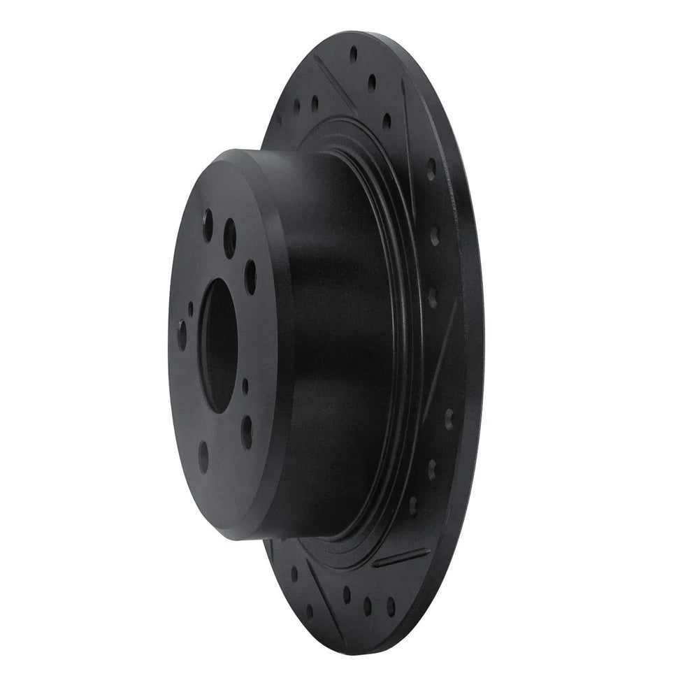 R1 95-99 Toyota AVALON Rear Right Drilled & Slotted Black Brake Rotor