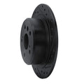 R1 95-99 Toyota AVALON Rear Right Drilled & Slotted Black Brake Rotor