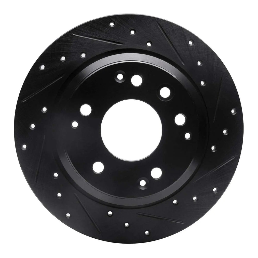 R1 99-01 Acura RL Rear Right Drilled & Slotted Black Brake Rotor