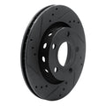 R1 00-03 Audi A8 Rear Left Drilled & Slotted Black Brake Rotor