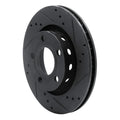 R1 00-03 Audi A8 Rear Right Drilled & Slotted Black Brake Rotor