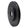 R1 96-11 Chrysler Crossfire Front Left Drilled & Slotted Black Brake Rotor