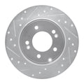 R1 Concepts Brake Rotor Drilled and Slotted Silver Fits Kia Cadenza