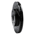 R1 02-15 Lexus ES300 Front Left Drilled & Slotted Black Brake Rotor