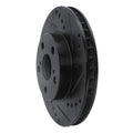 R1 94-00 Toyota Celica Front Right Drilled & Slotted Black Brake Rotor