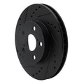 R1 94-00 Toyota Celica Front Left Drilled & Slotted Black Brake Rotor