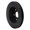 R1 94-00 Toyota Celica Front Left Drilled & Slotted Black Brake Rotor