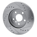 R1 14-24 Mini Cooper (Excl Clubman) Front Left Drilled & Slotted Silver Brake Rotor