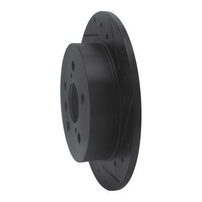 R1 18-24 Toyota Camry Rear Right Drilled & Slotted Black Brake Rotor