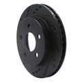 R1 90-92 Ford Taurus SHO Rear Left Drilled & Slotted Black Brake Rotor