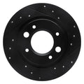 R1 71-89 Peugeot 504 Rear Right Drilled & Slotted Black Brake Rotor