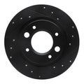 R1 71-89 Peugeot 604 Rear Left Drilled & Slotted Black Brake Rotor