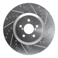 R1 Concepts Brake Rotor Drilled and Slotted Silver Fits Subaru Forester