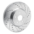 R1 Concepts Brake Rotor Drilled and Slotted Silver Fits Subaru Forester