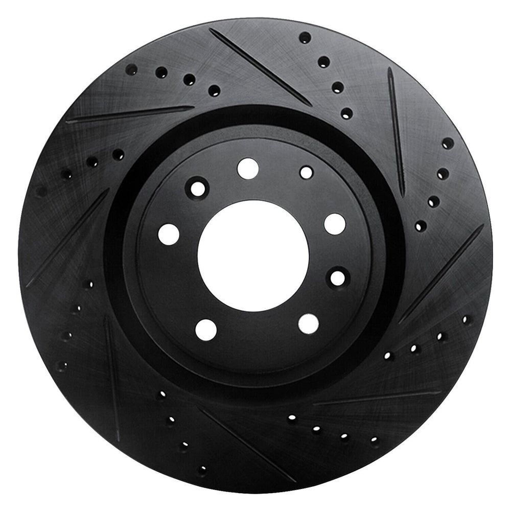 R1 04-11 Mazda RX-8 Front Right Drilled & Slotted Black Brake Rotor