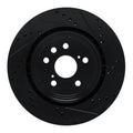 R1 20-25 Lexus RX350 Front Right Drilled & Slotted Black Brake Rotor