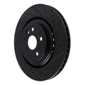 R1 20-25 Lexus RX350 Front Right Drilled & Slotted Black Brake Rotor