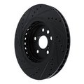 R1 20-25 Lexus RX350 Front Right Drilled & Slotted Black Brake Rotor
