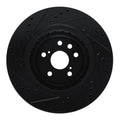 R1 20-25 Lexus RX350 Front Right Drilled & Slotted Black Brake Rotor