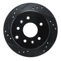 R1 90-91 Mazda 929 Rear Right Drilled & Slotted Black Brake Rotor