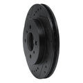R1 98-07 Mitsubishi Mirage Front Left Drilled & Slotted Black Brake Rotor