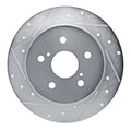 R1 18-22 Toyota C-HR Rear Left Drilled & Slotted Silver Brake Rotor