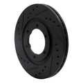 R1 87-93 Mazda B2600 Front Left Drilled & Slotted Black Brake Rotor