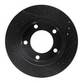 R1 76-93 Ford F-150 4WD Front Left Drilled & Slotted Black Brake Rotor